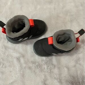 Adidas toddler/kids Monofit nylon upper black/red pull on boots